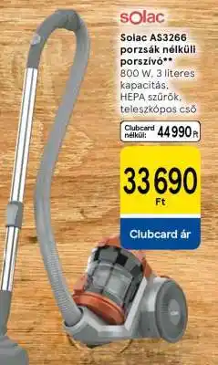 Tesco Solac AS3266 porzsák nélküli porszívó ajánlat