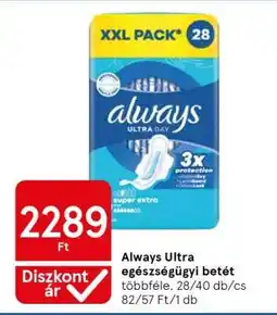Tesco Always Ultra egészségügyi betét ajánlat