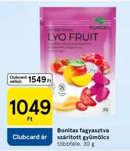 Tesco Bonitas fagyasztva szárított gyümölcs ajánlat