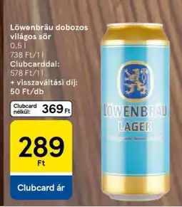 Tesco Löwenbräu dobozos világos sör ajánlat