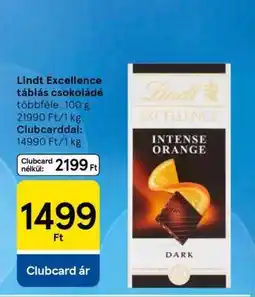 Tesco Lindt Excellence táblás csokoládé ajánlat