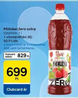 Tesco Pölöskei Zero Szörp ajánlat