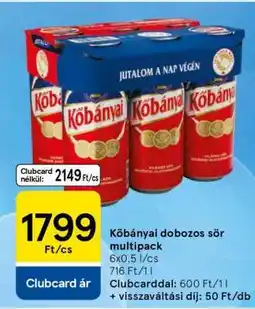Tesco Kőbányai dobozos sör multipack ajánlat