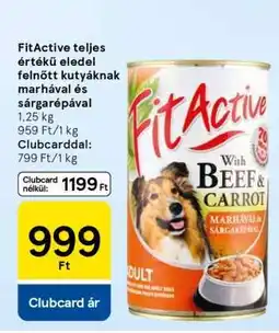 Tesco FitActive teljes értékű eledel felnőtt kutyáknak marhával és sárgarépával ajánlat