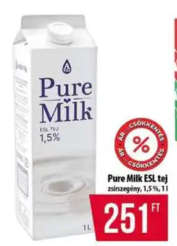 Coop Pure Milk ESL tej ajánlat