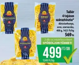Coop Tallér 4 tojásos száraztészta ajánlat