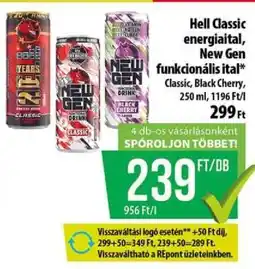 Coop HELL Classic energiaital, New Gen funkcionális ital ajánlat
