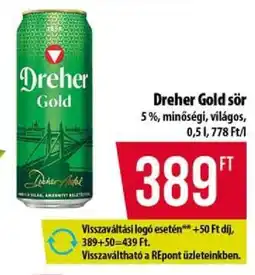 Coop Dreher Gold sör ajánlat