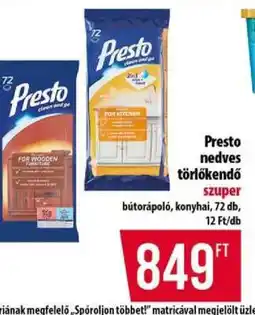 Coop Presto nedves törlőkendő ajánlat