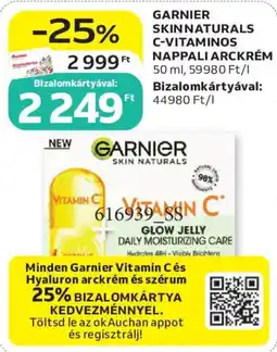 Auchan garnier skin naturals c-vitaminos nappali arckrem ajánlat