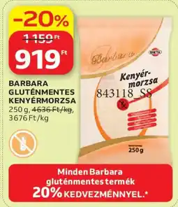 Auchan barbara gluténmentes kenyérmorzsa ajánlat