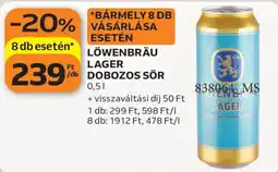 Auchan Löwenbräu lager dobozos sör ajánlat