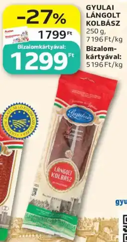 Auchan Gyulai lángolt kolbász ajánlat