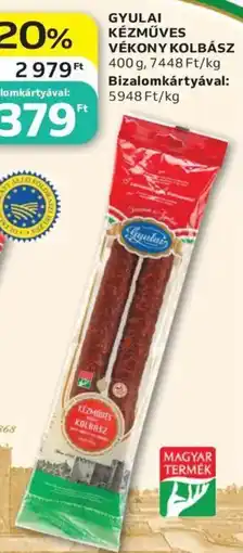 Auchan Gyulai kézműves vékony kolbász ajánlat