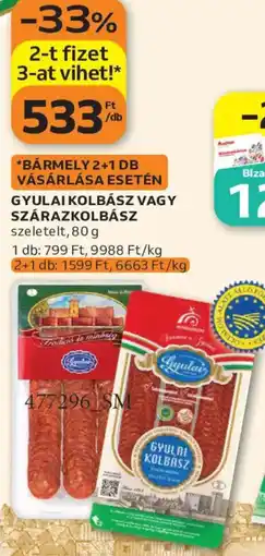 Auchan Gyulai kolbász ajánlat