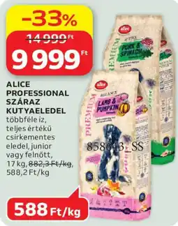 Auchan Alice száraz kutyaeledel ajánlat