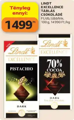 Auchan Lindt excellence táblás csokoládé ajánlat
