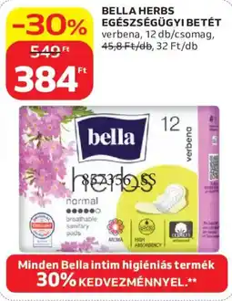 Auchan Bella herbs egészségügyi betét ajánlat