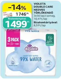 Auchan Violeta Double Care Nedves Törlőkendő ajánlat