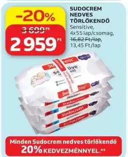 Auchan Sudocrem nedves törlőkendő ajánlat