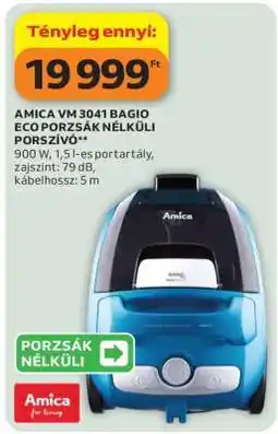 Auchan AMICA VM 3041 BAGIO ECO PORZSÁK NÉLKÜLI PORSZÍVÓ ajánlat