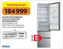 Auchan HAIER HTR3620ENMG ALULFAGYASZTÓS HŰTŐSZEKRÉNY ajánlat