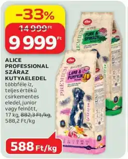 Auchan ALICE PROFESSIONAL SZÁRAZ KUTYAELEDEL ajánlat