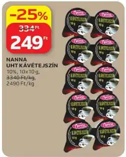 Auchan NANNA UHT KÁVÉTEJSZÍN ajánlat