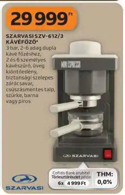 Auchan SZARVASI SZV-612/3 KÁVÉFŐZŐ ajánlat