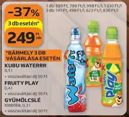 Auchan Kubu Waterrr, Fruity Play, Gyümölcslé ajánlat