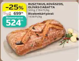 Auchan Rusztikus, kovászos, olívás ciabatta ajánlat