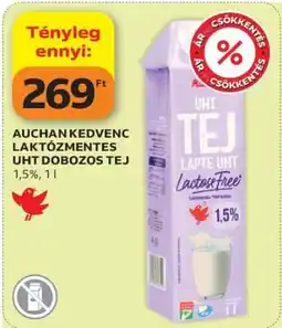 Auchan Auchan Kedvenc Laktózmentes UHT Dobozos Tej ajánlat