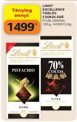 Auchan Lindt Excellence táblás csokoládé ajánlat