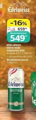 Auchan Edelweiss Hefetrüb Dobozos Sör ajánlat