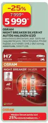 Auchan OSRAM NIGHT BREAKER SILVER H7 AUTÓS HALOGÉN IZZÓ ajánlat