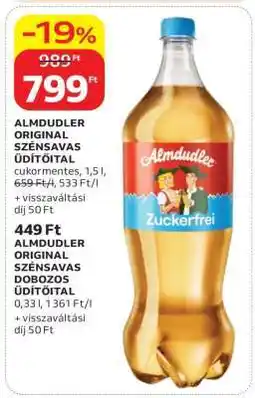Auchan ALMDUDLER ORIGINAL SZÉNSAVAS ÜDÍTŐITAL ajánlat