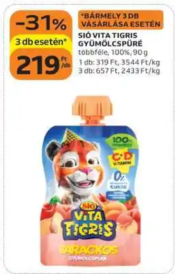 Auchan SIÓ Vita Tigris Gyümölcspüré ajánlat