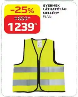Auchan GYERMEK LÁTHATÓSÁGI MELLÉNY ajánlat