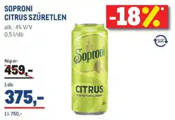 Metro Soproni citrus szűretlen ajánlat