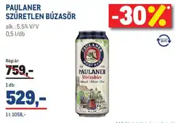 Metro Paulaner szűretlen búzasör ajánlat