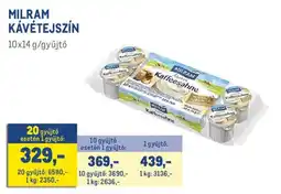 Metro Milram kávétejszín ajánlat