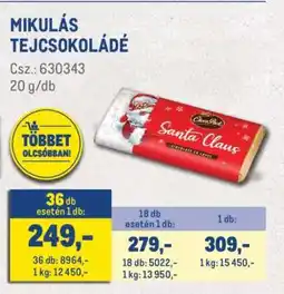 Metro MIKULÁS TEJCSOKOLÁDÉ ajánlat