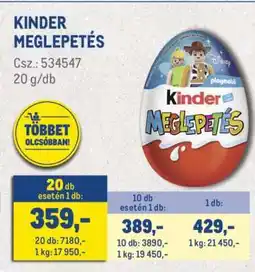 Metro KINDER Meglepetés ajánlat