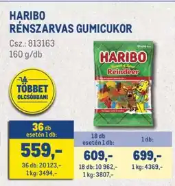 Metro HARIBO RÉNSZARVAS GUMICUKOR ajánlat
