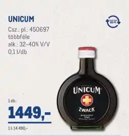 Metro UNICUM ajánlat