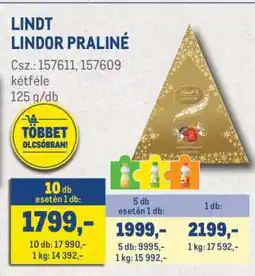 Metro Lindt Lindor praliné ajánlat