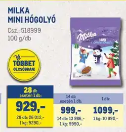 Metro MILKA MINI HÓGOLYÓ ajánlat