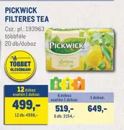 Metro Pickwick filteres tea ajánlat