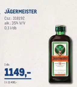 Metro Jägermeister ajánlat