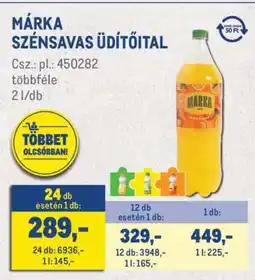 Metro Márka Szénsavas Üdítőital ajánlat